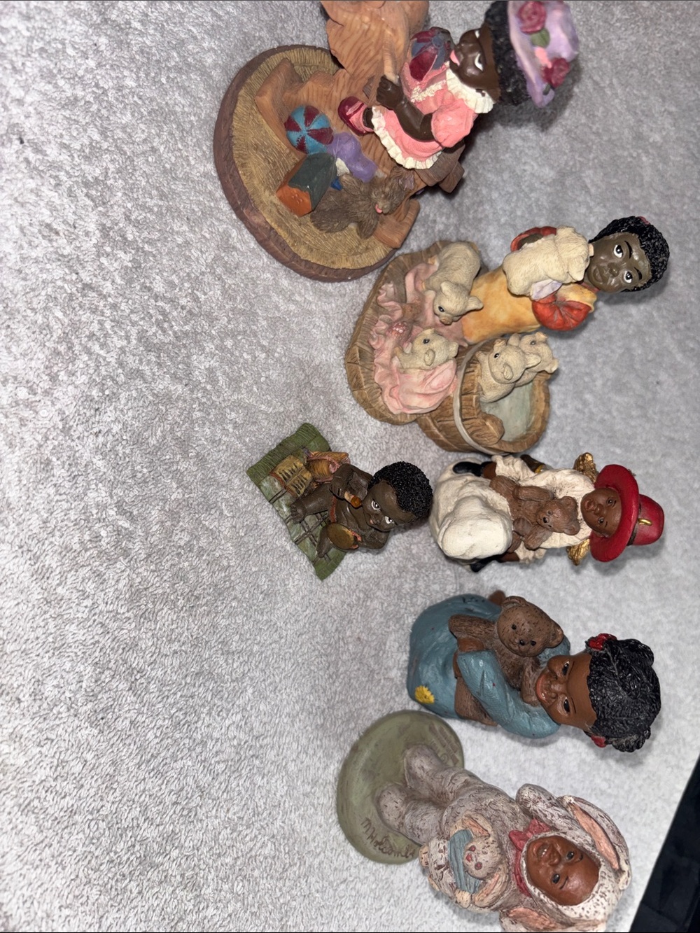 Set of 7 Multicolored Kids Figurine Toys - Decorative Characters vintage